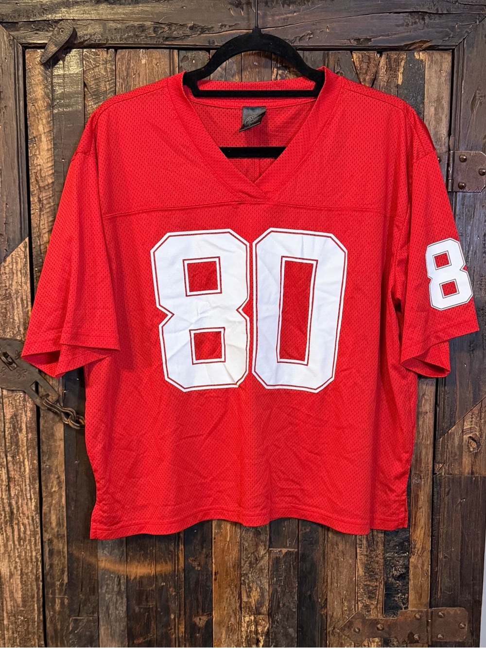 Pacsun Red 80 Mesh Football Jersey Size S Boxy Sporty Streetwear varsity